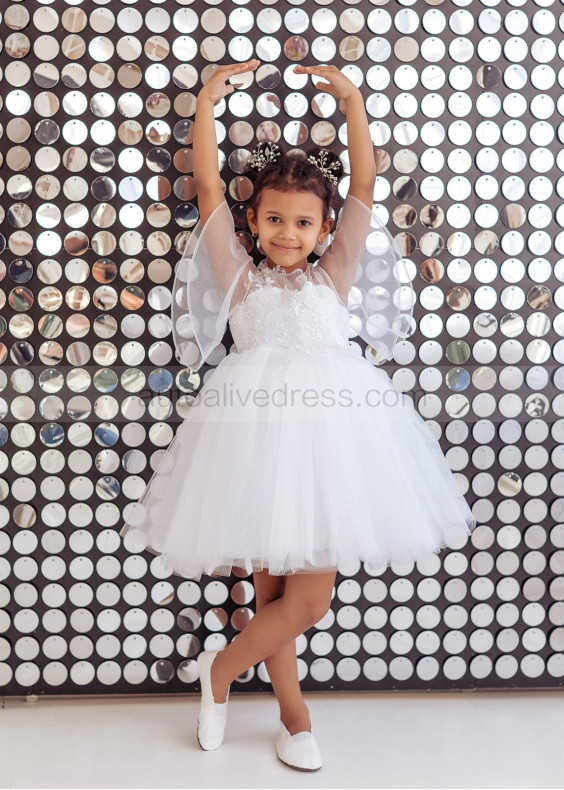 Ivory Lace Tulle Airy Boho Flower Girl Dress